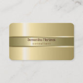 メタリックイエロー金ゴールドデザインステンレス鋼ルックB 名刺 (正面)