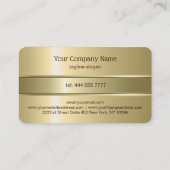 メタリックイエロー金ゴールドデザインステンレス鋼ルックB 名刺 (裏面)