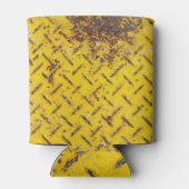 メタリックイエロー：ダイヤモンドプレートテクスチャ。 缶クーラー (裏面)