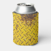メタリックイエロー：ダイヤモンドプレートテクスチャ。 缶クーラー (缶裏面)