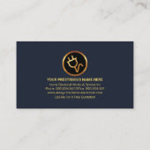 メタリックウェーブブルーグレー層電気技師 名刺 (裏面)