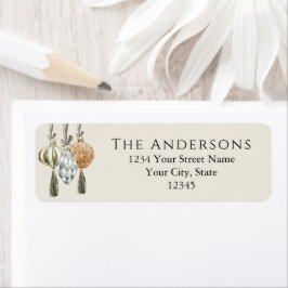 メタリックエレガントオーナメントクリスマスホリデー ラベル