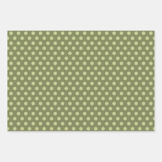 メタリックエレガントグリーンフォイル水玉模様クリスマス ラッピングペーパーシート (正面2)