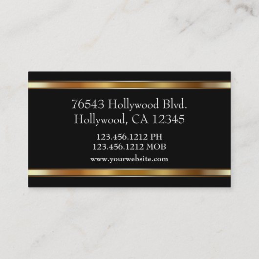 メタリックエレガントシェーディング金ゴールド 名刺 (裏面)