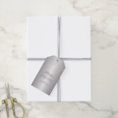 メタリックエレガントシルバーグリッターメリークリスマス ギフトタグ (より糸付き)