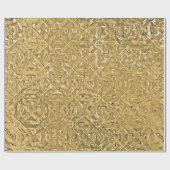 メタリックエレガントスタイリッシュ金ゴールドテクスチャードの外観 ラッピングペーパー (フラット)