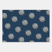 メタリックエレガントスノーフレーク包装紙 ラッピングペーパーシート (正面2)