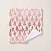 メタリックエレガントバラ金ゴールドグリッターピンククリスマス バスタオルセット (ウォッシュタオル)