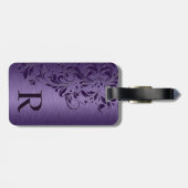 メタリックエレガントパープルテクスチャ&レース ラゲッジタグ (裏面横)