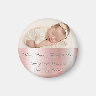 メタリックエレガントピンクネームベビーガールかわいらし マグネット
