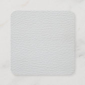 メタリックエレガントフェイク金ゴールドホワイトレザープリント スクエア名刺 (裏面)