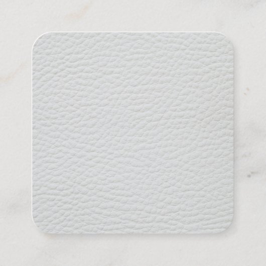 メタリックエレガントフェイク金ゴールドホワイトレザープリント スクエア名刺 (裏面)