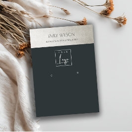 メタリックエレガントブラック銀ロゴイヤリングディスプレイ 名刺