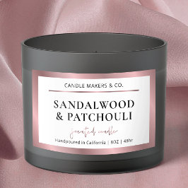 メタリックエレガントブロンズバラ金ゴールドスクリプトキャンドル 長方形シール