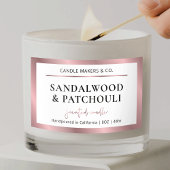 メタリックエレガントブロンズバラ金ゴールドスクリプトキャンドル 長方形シール