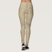 メタリックエレガントライトブラウンの葉のパターン – 自然 レギンス (裏面)