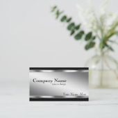 メタリックエレガントルックシルバーとブラック 名刺 (スタンド正面)