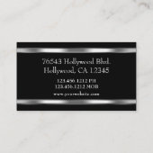 メタリックエレガントルックシルバーとブラック 名刺 (裏面)