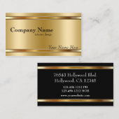 メタリックエレガントルック金ゴールドオン金ゴールド 名刺 (正面/裏面)