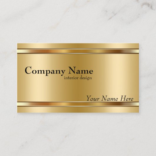 メタリックエレガントルック金ゴールドオン金ゴールド 名刺 (正面)