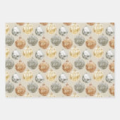 メタリックエレガントヴィンテージクリスマスオーナメント ラッピングペーパーシート (正面2)