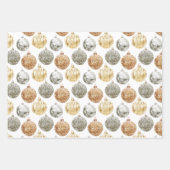 メタリックエレガントヴィンテージクリスマスオーナメント ラッピングペーパーシート (正面)