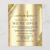 メタリックエレガント金ゴールドスパークリーグリッター美しい チラシ (正面)