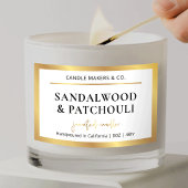 メタリックエレガント金ゴールドスフェイククリプトフォントキャンドルJAR 長方形シール