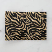 メタリックエレガント金ゴールドゼブラブラックアニマルプリント シーズンカード (内部)