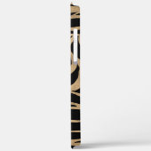 メタリックエレガント金ゴールドゼブラブラックアニマルプリント Case-Mate iPhoneケース (裏面 / 左)