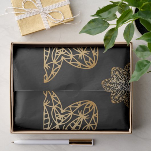 メタリックエレガント金ゴールドフェイクマンダラスデクページ 薄葉紙 (ギフト)