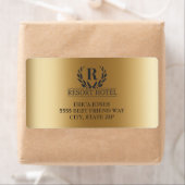 メタリックエレガント金ゴールドロゴ背景の追加 ラベル (インサイチュ)