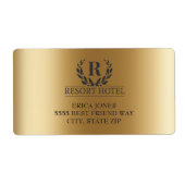 メタリックエレガント金ゴールドロゴ背景の追加 ラベル (正面)