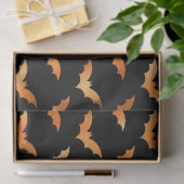 メタリックオレンジこうもりとブラックハロウィーンデコパージュ 薄葉紙 (ギフト)