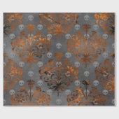 メタリックオレンジダマスクとスカル ラッピングペーパー (フラット)