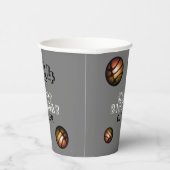 メタリックオレンジバスケットボールバースデーパーティー 紙コップ (右)