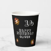 メタリックオレンジバスケットボールバースデーパーティーPap 紙コップ (正面)