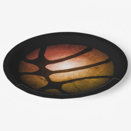 メタリックオレンジバスケットボールボール誕生日紙Pla ペーパープレート