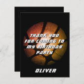 メタリックオレンジバスケットボール誕生日ありがとう ポストカード (正面/裏面)