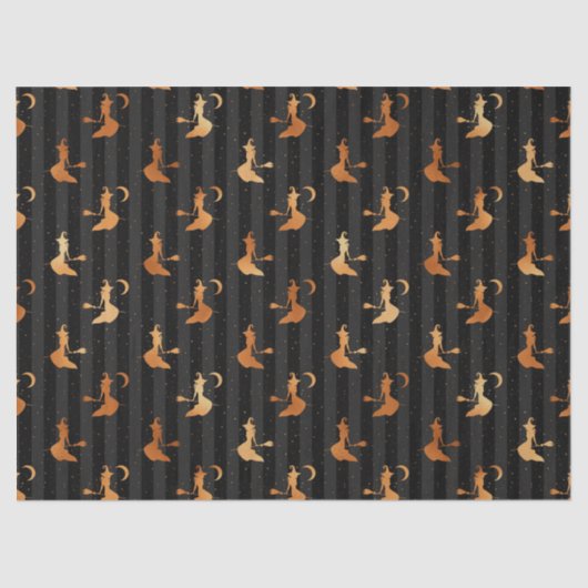 メタリックオレンジ色の魔女ブラックハロウィーンデカップージ 薄葉紙 (正面)