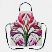 メタリックオーキッド:ピンクと黄色の贅沢 エプロン (正面)