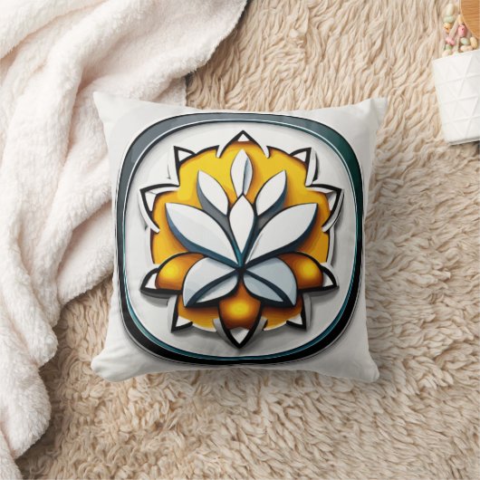 メタリックオーキッド：ピンクと黄色の贅沢 クッション (ブランケット)