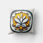 メタリックオーキッド：ピンクと黄色の贅沢 クッション (裏面)