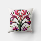 メタリックオーキッド:ピンクと黄色の贅沢 クッション (裏面)