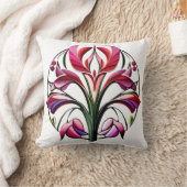 メタリックオーキッド：ピンクと黄色の贅沢 クッション (ブランケット)