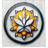 メタリックオーキッド：ピンクと黄色の贅沢 シャワーカーテン (正面)