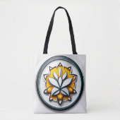 メタリックオーキッド:ピンクと黄色の贅沢 トートバッグ (正面)