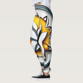 メタリックオーキッド:ピンクと黄色の贅沢 レギンス (左)