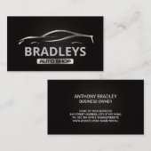 メタリックオートスポーツカーロゴ | 炭素繊維 名刺 (正面/裏面)