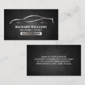 メタリックオートスポーツカー |整備士エンジニア 名刺 (正面/裏面)